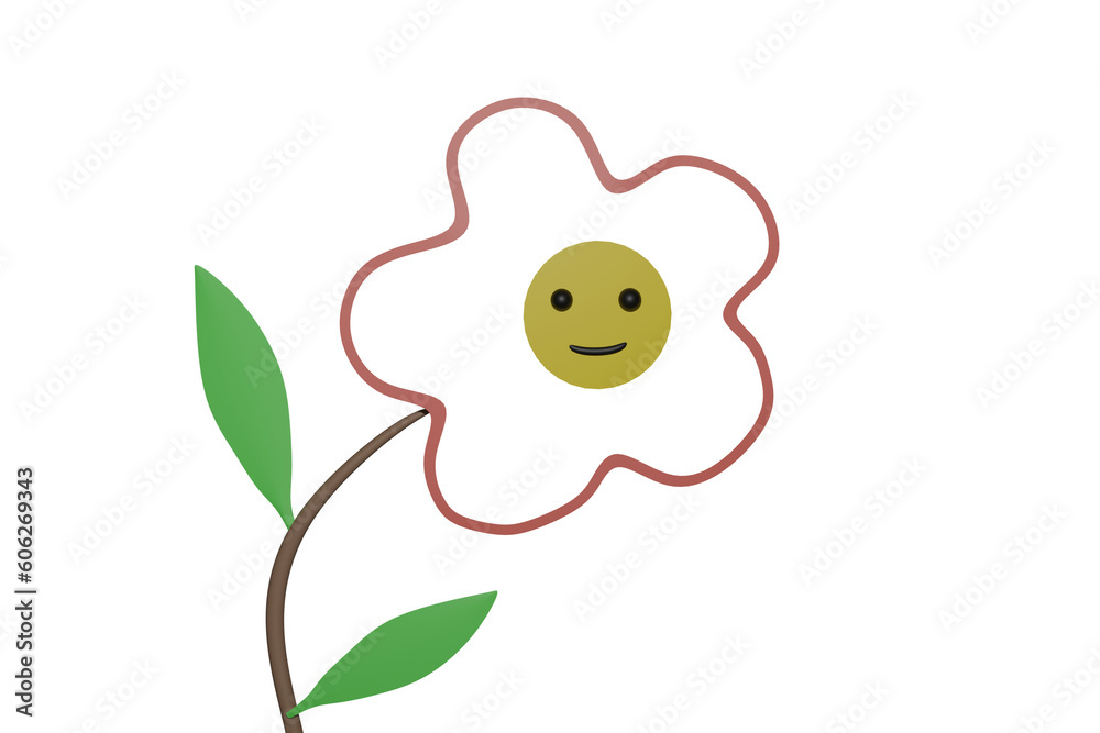 Wall mural  flower, fun, funny, good, cute, daisy, design, emoji, emoticon, emotion