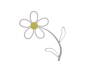 illustration of a daisy, cute, daisy, design, emoji, emoticon, emotion