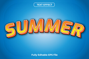 3D Text Effect Design with  Summer Festival Background