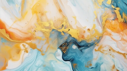 Handmade abstract fluid art wallpaper with watercolor. Generative AI