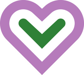 Genderqueer flag colors in heart shape pride month decoration