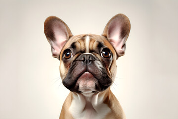Cute French Bulldog Puppy Studio Shot Portrait