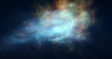 Abstract cosmic multi-colored transparent energy waves glowing background