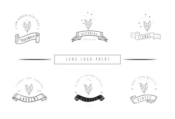 Minimal logo pack with floral and botanical elements for easy use