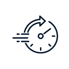 The concept of fast response, reaction. Vector icon isolated on white background.