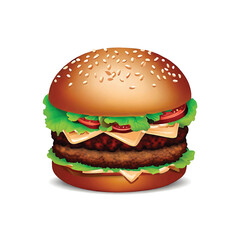 Get your appetite going with this delicious burger vector illustration. Perfect for food blogs, menus, and design restaurant websites!