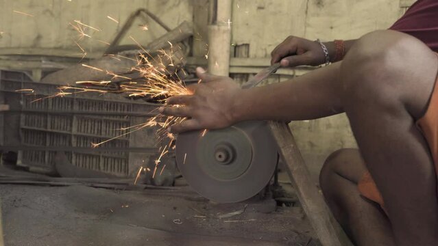 Blacksmith forge spin wheel cast iron valve sharpening