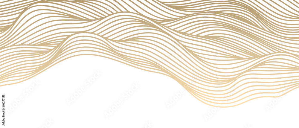 Aufkleber vector abstract line art wavy flowing dynamic gold isolated on transparent background in concept lux