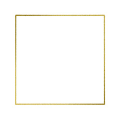 Gold square frame element with line border png.	
