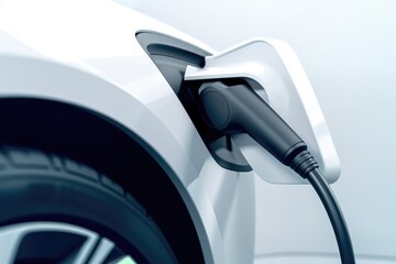 Close up Photo of a Futuristic Electric Vehicle Charger
