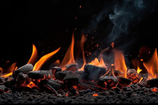 Close Up of Burning Charcoal