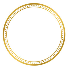 Gold circle frame.	