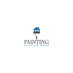 Fototapeta premium House painting logo design template isolated on white background