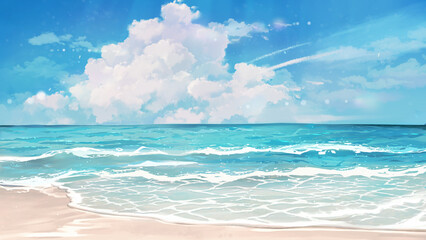 beach and sky hand drawn 