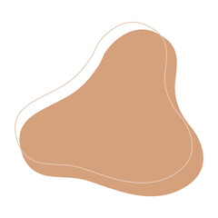 Abstract shape brown blob and line art.	