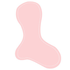 Abstract shape pink blob and line art.	
