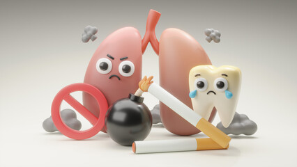 No Smoking concept, 3d rendering