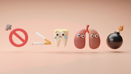 No Smoking concept, 3d rendering