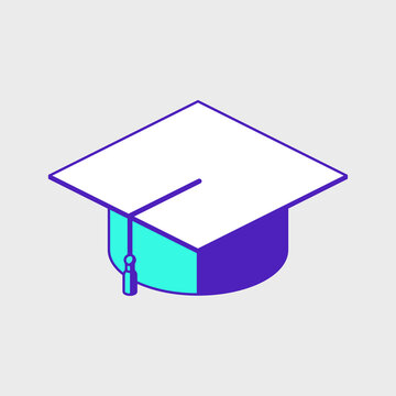 recommend clip art: Graduation cap isometric vector illustration