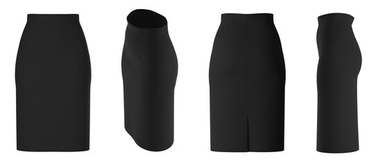 Woman skirt. Isolated. Business Skirt. Black Skirt