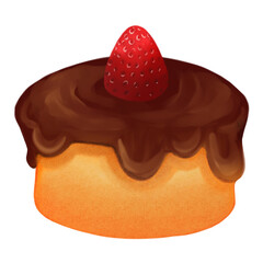 Chocolate cake, watercolor, party