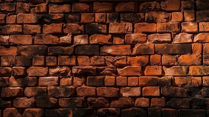 Red brick wall with texture. Generative AI