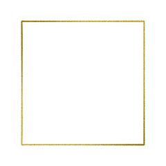 Gold square frame element with line border png.	
