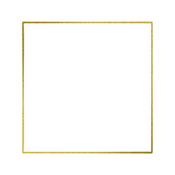 Gold square frame element with line border png.	
