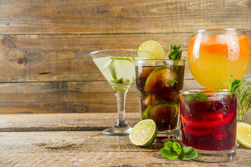 Selection of summer drinks