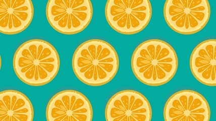 Seamless Pattern With Oranges