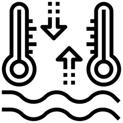 temperature line icon,linear,outline,graphic,illustration