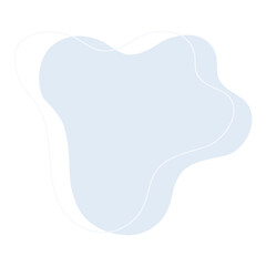 Abstract shape blue blob and line art.	