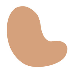 Abstract shape brown blob and line art.	