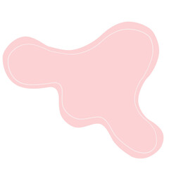 Abstract shape pink blob and line art.	