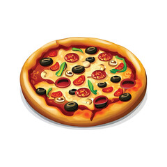 Get your appetite going with this delicious pizza vector illustration. Perfect for food blogs, menus, and design restaurant websites!  