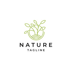 Nature leaf tree growth logo icon design template. garden, park, beauty, spa flat vector
