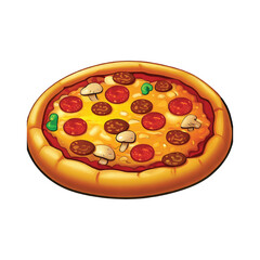 Get your appetite going with this delicious pizza vector illustration. Perfect for food blogs, menus, and design restaurant websites!  