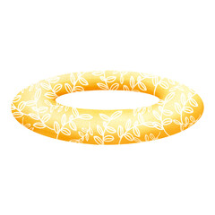 Yellow Swimming ring watercolor.	
