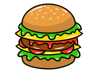 Hamburger fast food clipart Illustration