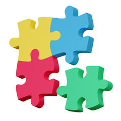 Fototapeta premium jigsaw puzzle game icon 3d illustration