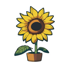 Obraz premium sunflower retro mascot icon illustration