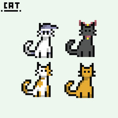 this is a cat in pixel art with colorful color,this item good for presentations,stickers, icons, t shirt design,game asset,logo and project.