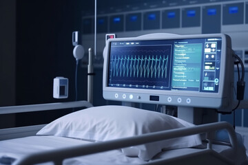 Heart rate and patient condition control monitor in hospital theater room