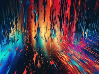 Neon lights Chromatic Holographic liquid dynamic shapes on dark background Created with Generative AI technology.