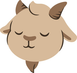 Islamic Animal Sheep Flat Hand Drawn Illustration