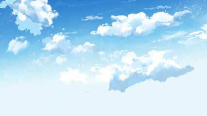 blue sky with hand drawn 