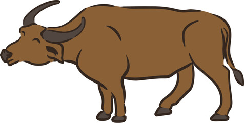 Islamic Animal Cow Flat Hand Drawn Illustration