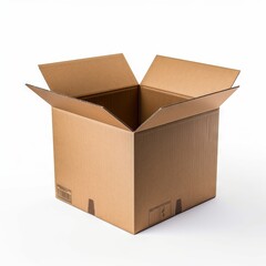 Rendering of Isolated Cardboard Box Generative Ai Illustration