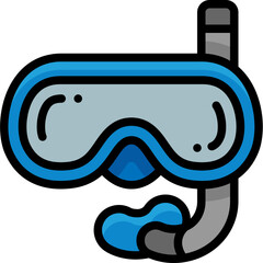 snorkel filled outline icon
