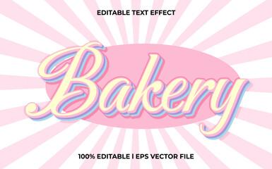 Bakery 3d text effect and editable text, template 3d style use for colorful tittle